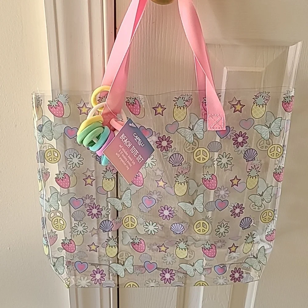 CAPELLI NEW YORK GIRLS PINK  BEACH TOTE SET